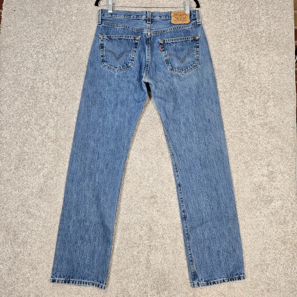 Levis 501 Jeans Mens 33x34 (fit 32x32.5) Blue Button Fly Denim 100% cotton